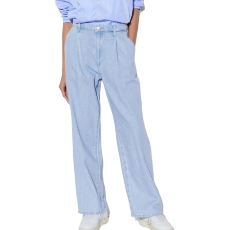 Джинсовая серия Джинсы женские бежевые UNIQLO — фото 2