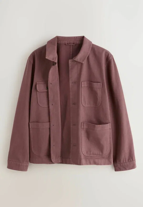 Куртка летняя Regular fit garment dyed chore, Next, сиренево-розовый — фото 2