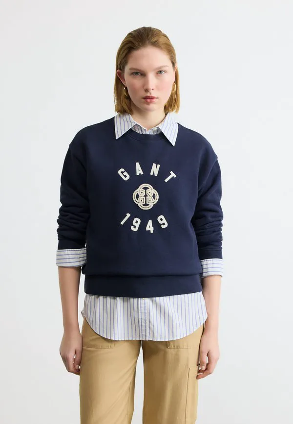 

Толстовка с графическим принтом и вырезом-стойкой Gant, Evening Blue, Синий, Толстовка с графическим принтом и вырезом-стойкой Gant, Evening Blue