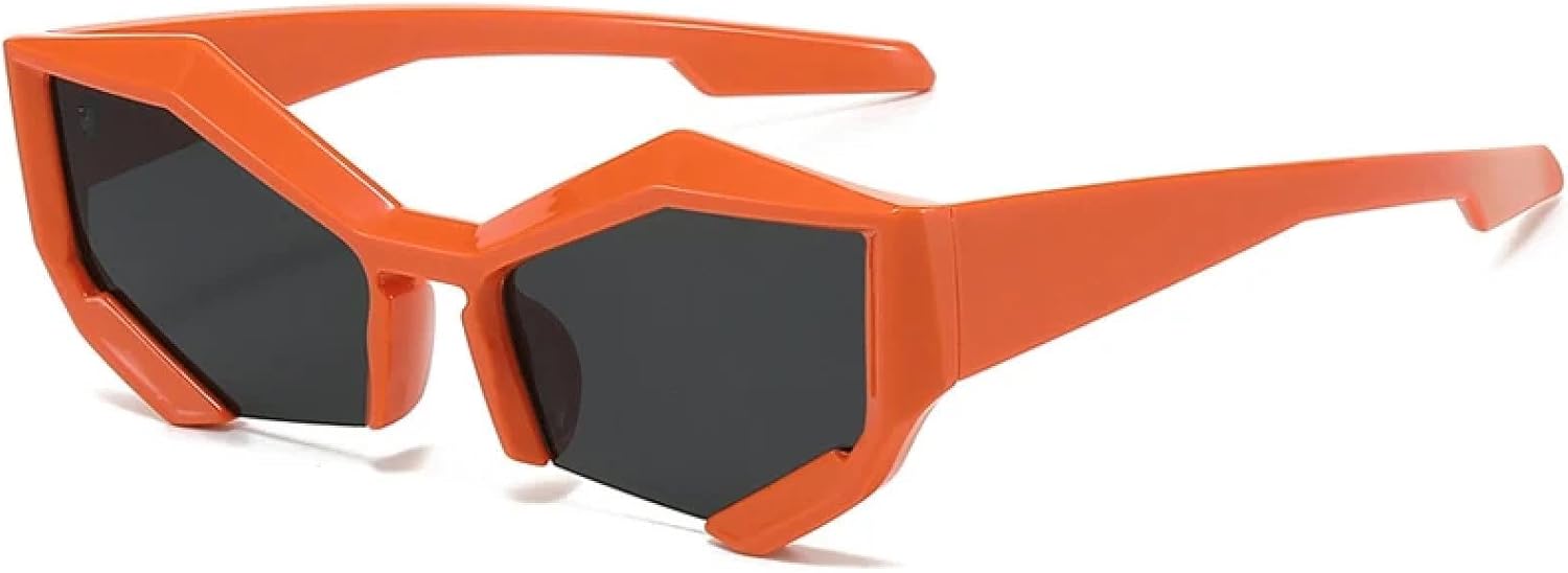

Спортивные солнцезащитные очки «кошачий глаз» в полуободковой оправе для женщин и мужчин, роскошные панк-очки для женщин, маленькая оправа, солнцезащитные очки UV400 TKKTLLT, Orange Gray