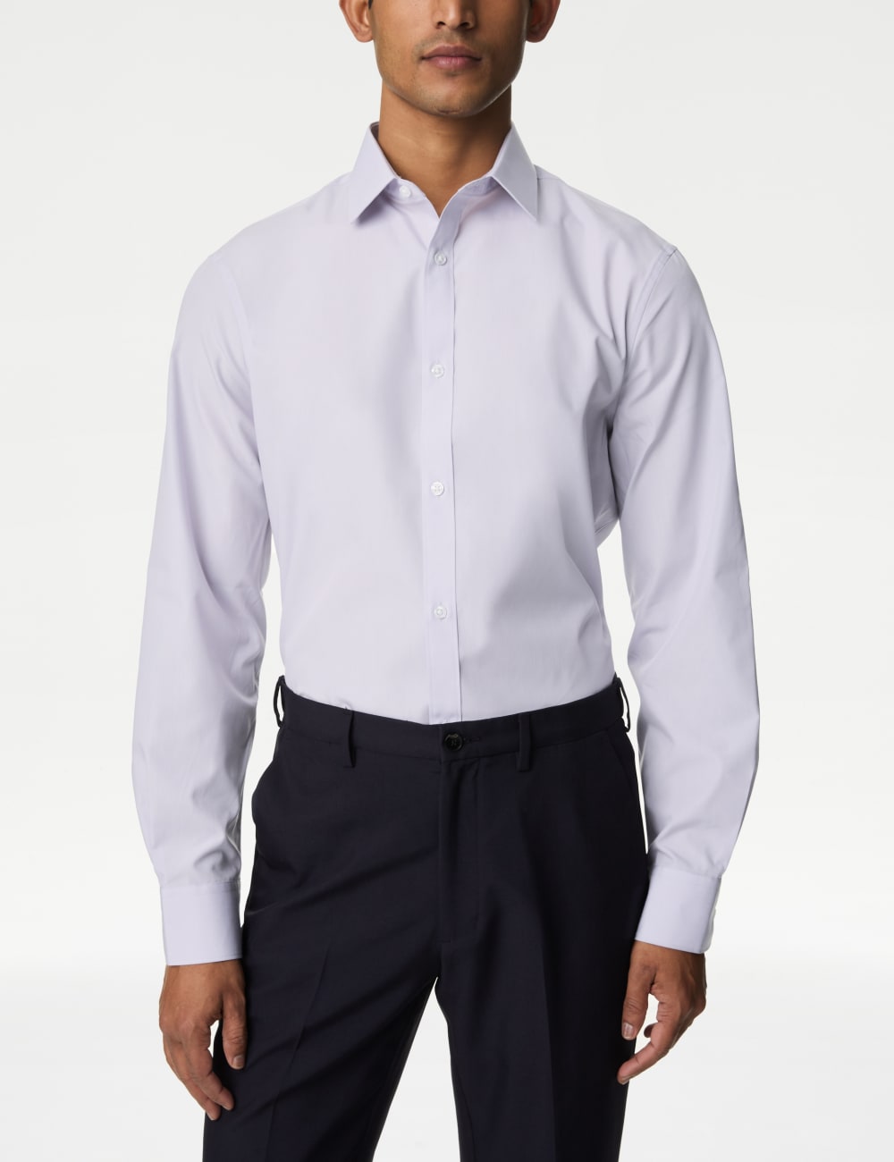

Рубашка из смеси хлопка, легко поддающаяся глажке Marks & Spencer, цвет Lilac