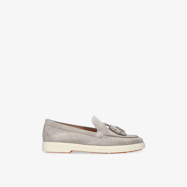 Лоферы замшевые Santoni Feudal, коричневый