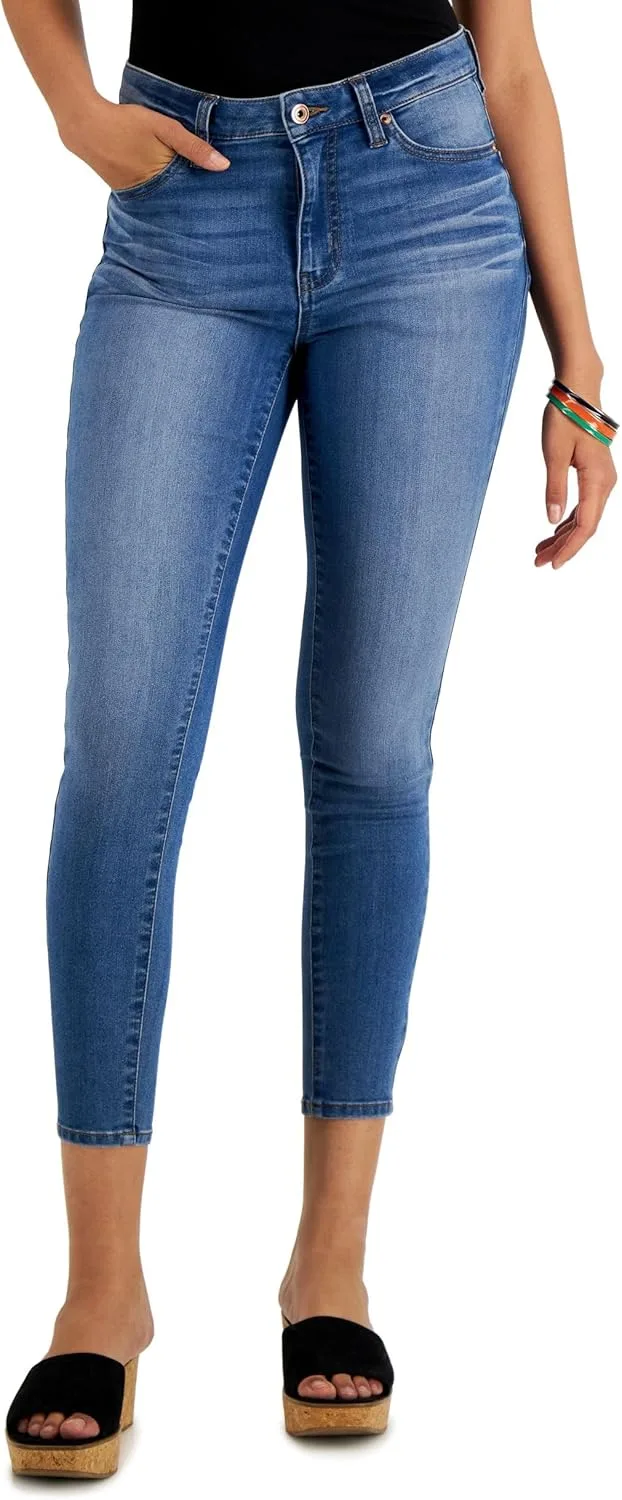 

Celebrity Pink Juniors' Curvy Distressed Skinny Ankle Jeans