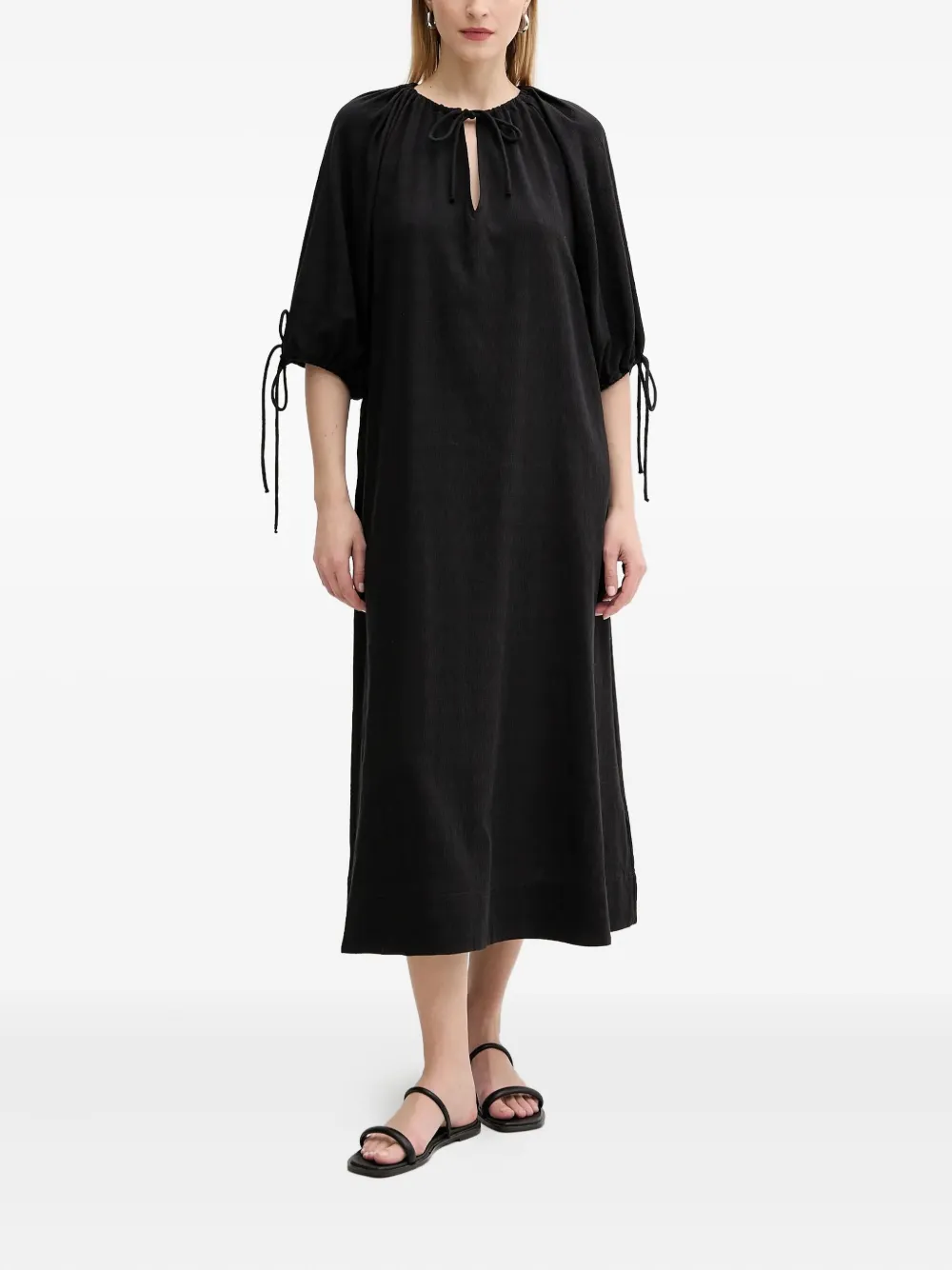 

Миди-платье Samatera с завязками Samsoe Samsoe, черный