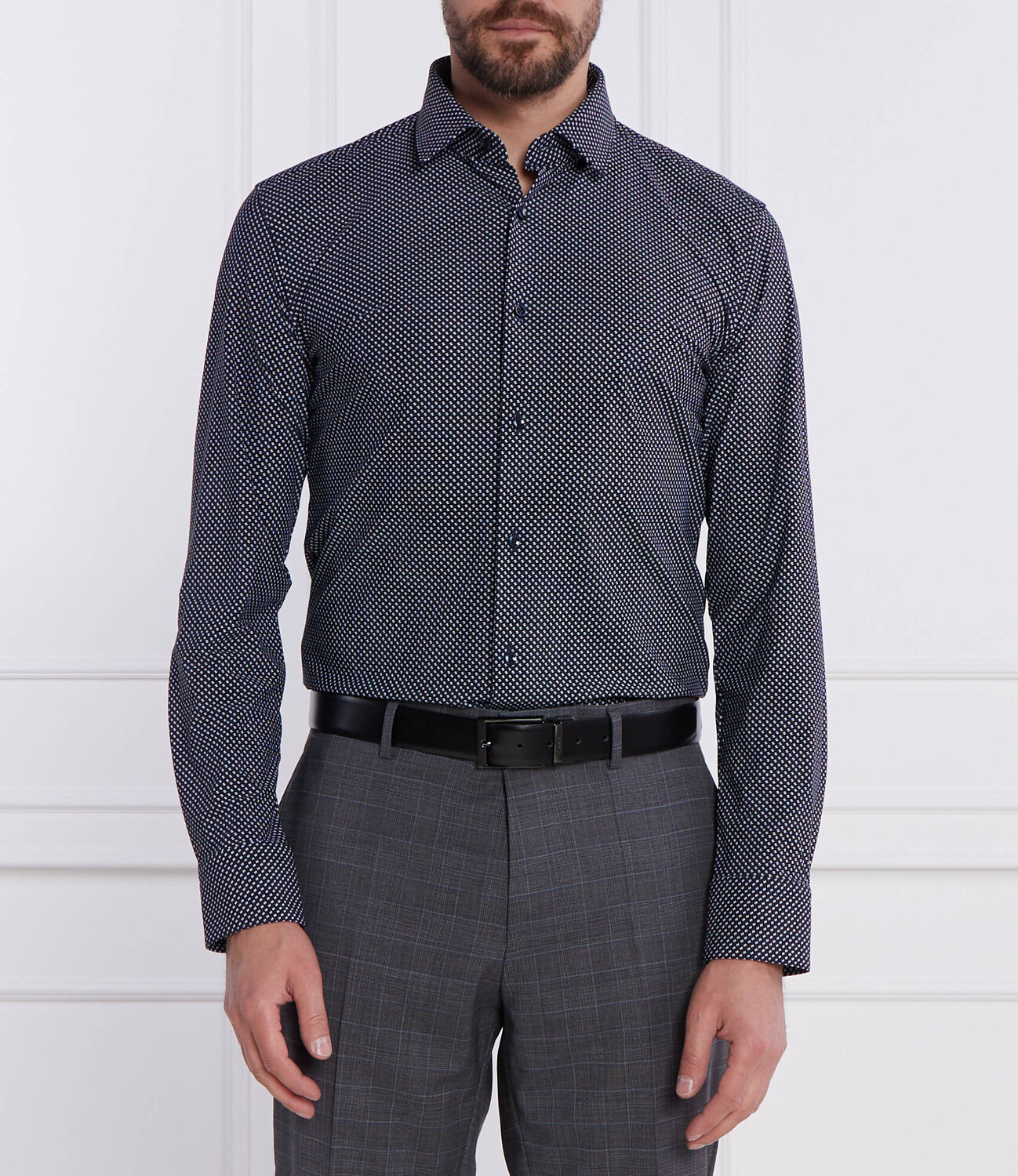 

Рубашка BOSS BLACK P-HANK-s-kent-C1-222 Slim Fit, темно-синий