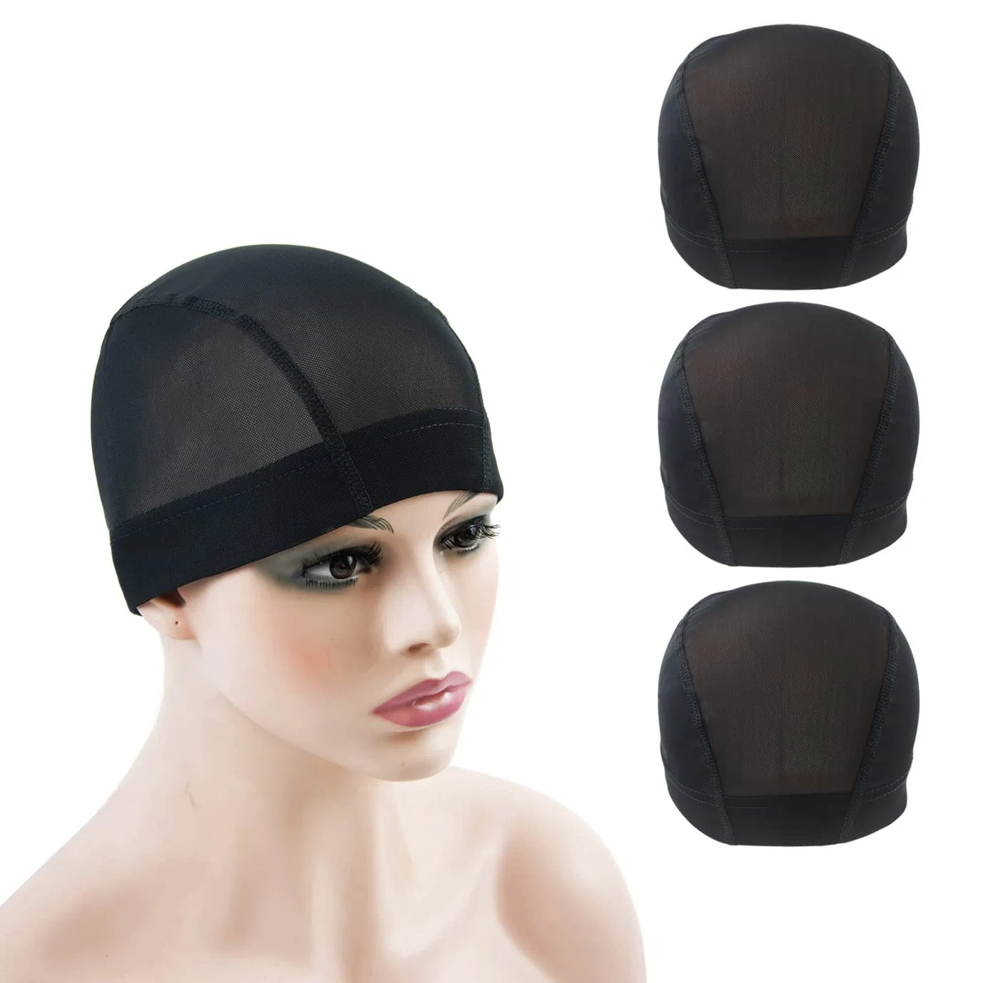 Сетка для парика из сетчатого материала (3 шт.) Ytbyt, Black