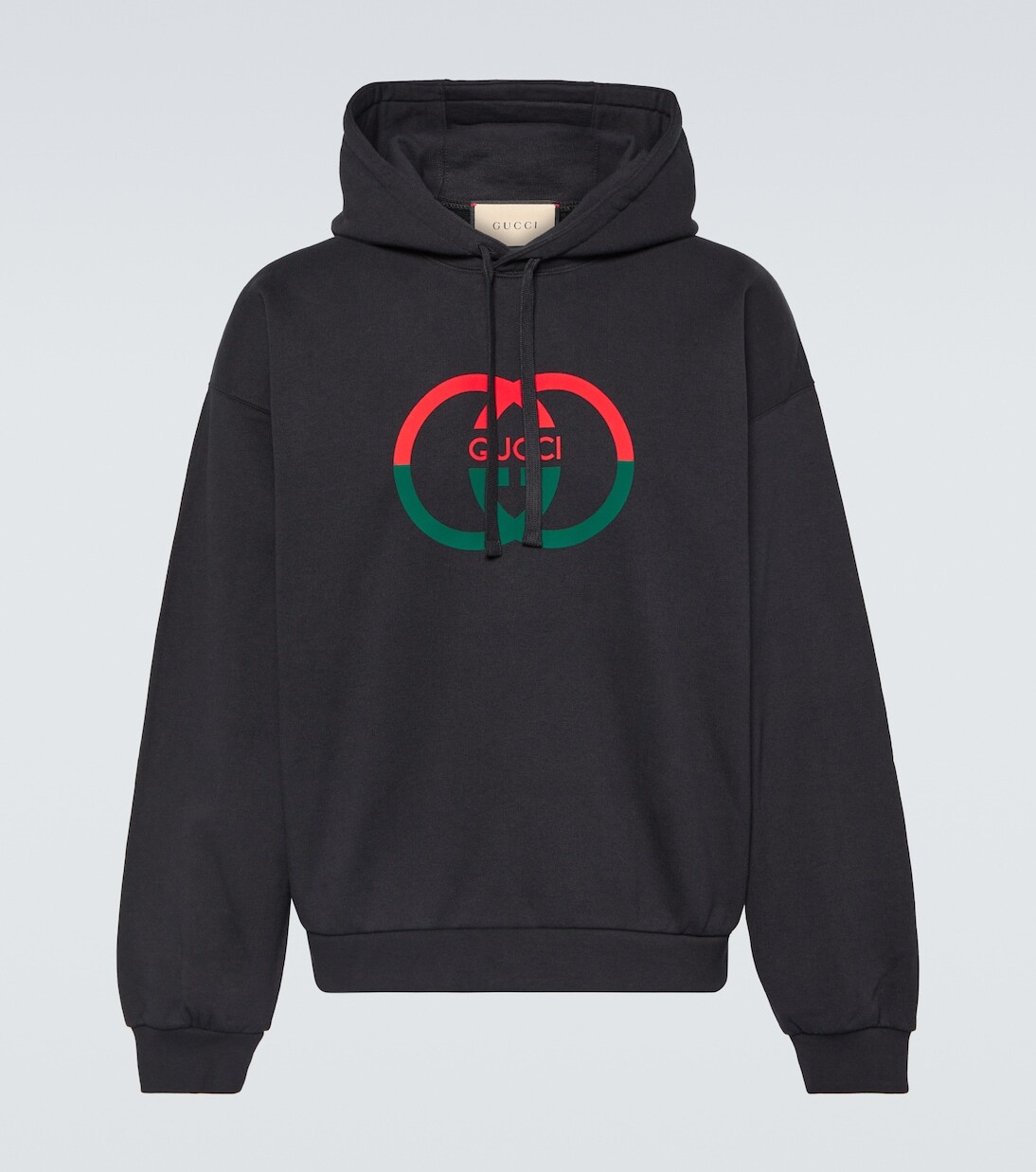 

Худи из хлопкового джерси с узором interlocking g Gucci, черный