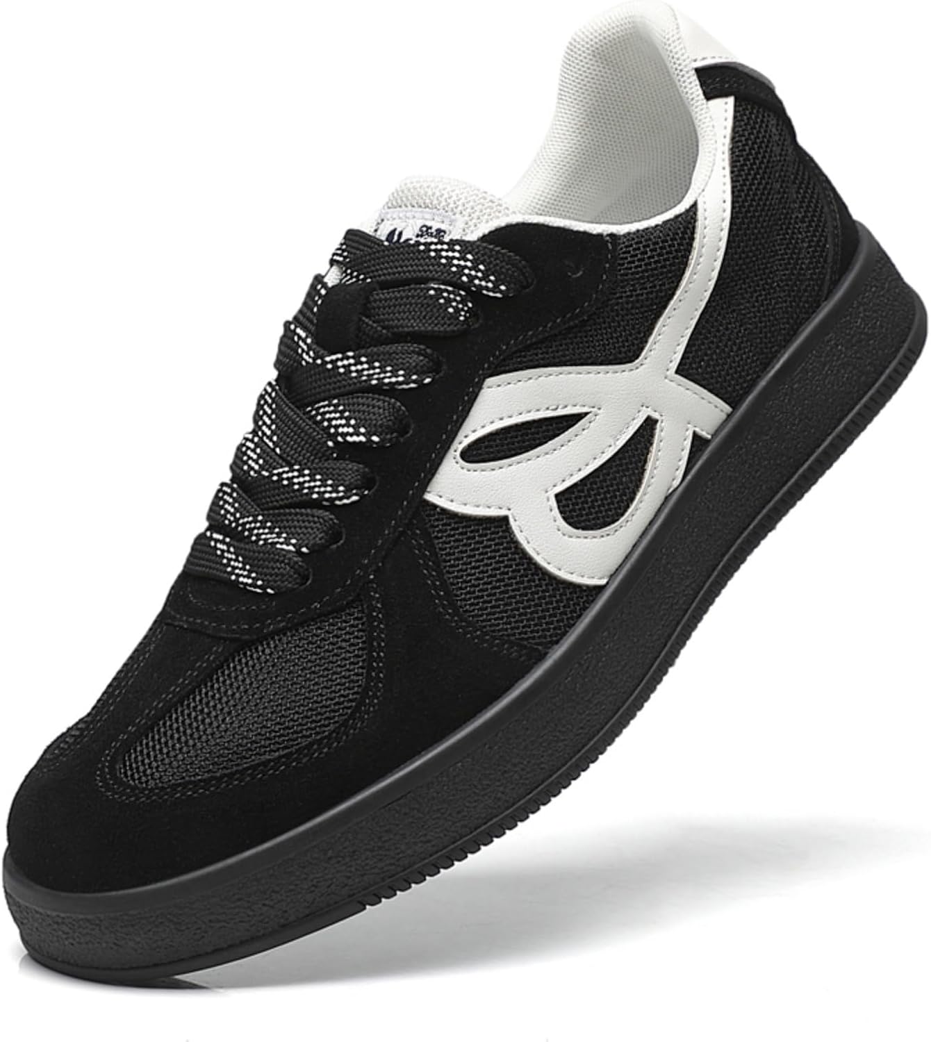 

Мужские ретро-кроссовки, комфортные, дышащие, с сеткой и замшей, низкие, шнуровка, повседневные, для скейтборда, легкие, противоскользящие, для прогулок, работы, поездок, тенниса, путешествий и тренировок в спортзале Yrzhgdl, черный