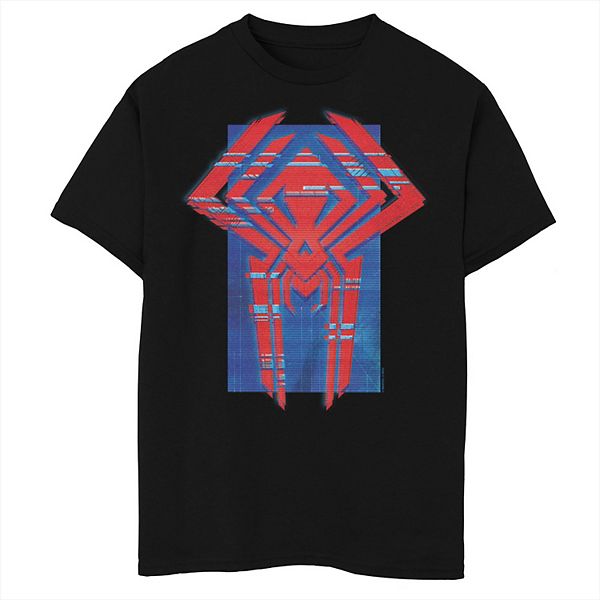 

Футболка с принтом Spiderman Across the Spider Verse Glitchy Symbol для мальчиков 8-20 Licensed Character
