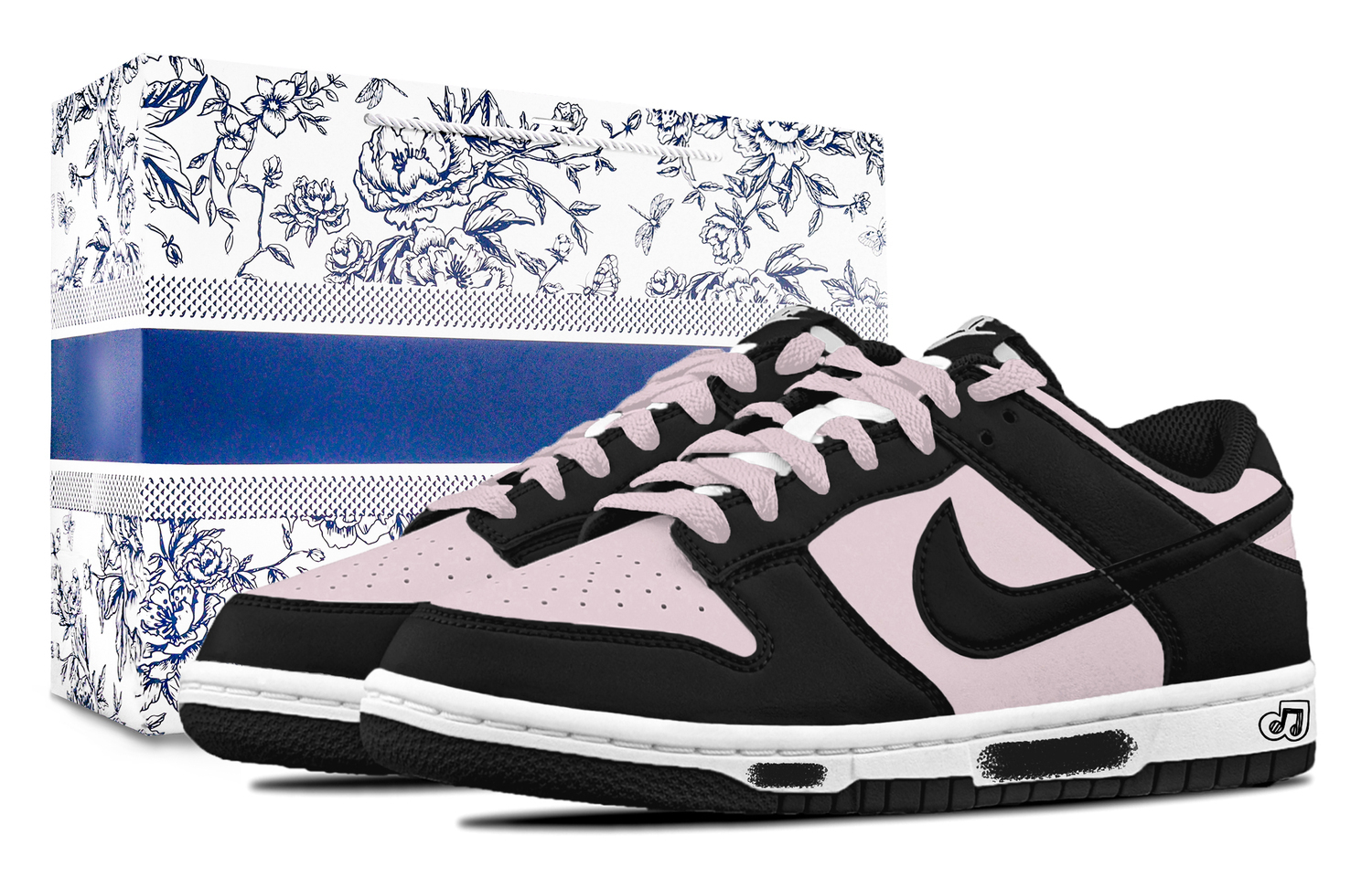 

Nike Данк Бокс амортизирующие износостойкие лоу-топ скейтборд кроссовки унисекс черно-розовые розовые, цвет Pink