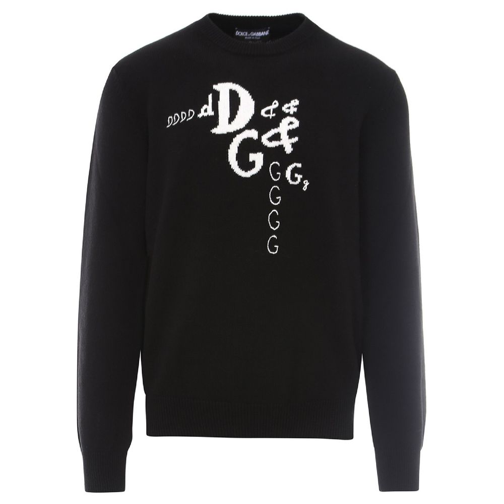 

Итальянский шерстяной кашемировый вязаный свитер Dolce & Gabbana, черный