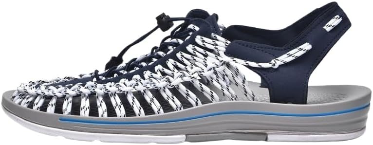 

Мужские сандалии HCHCTRY с обернутыми пальцами, дышащие плоские сандалии, летние пляжные сандалии на вынос, повседневные плетеные сандалии, мужские спортивные сандалии, синий