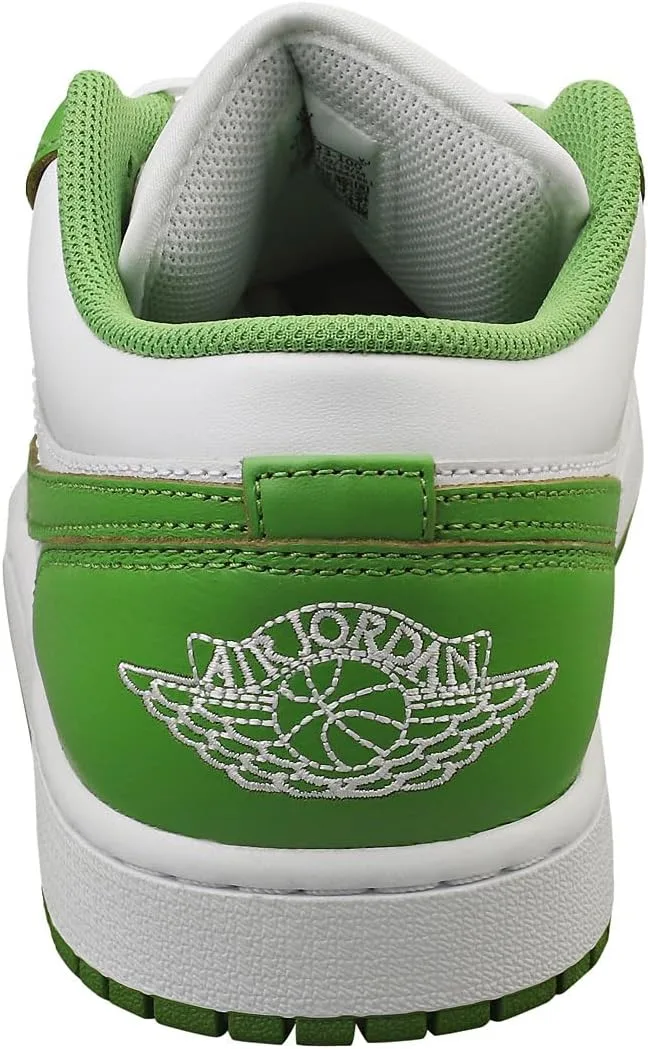 Мужские кроссовки Jordan 1 Low White/Metallic Gold-Black (553558 172), белый — фото 4