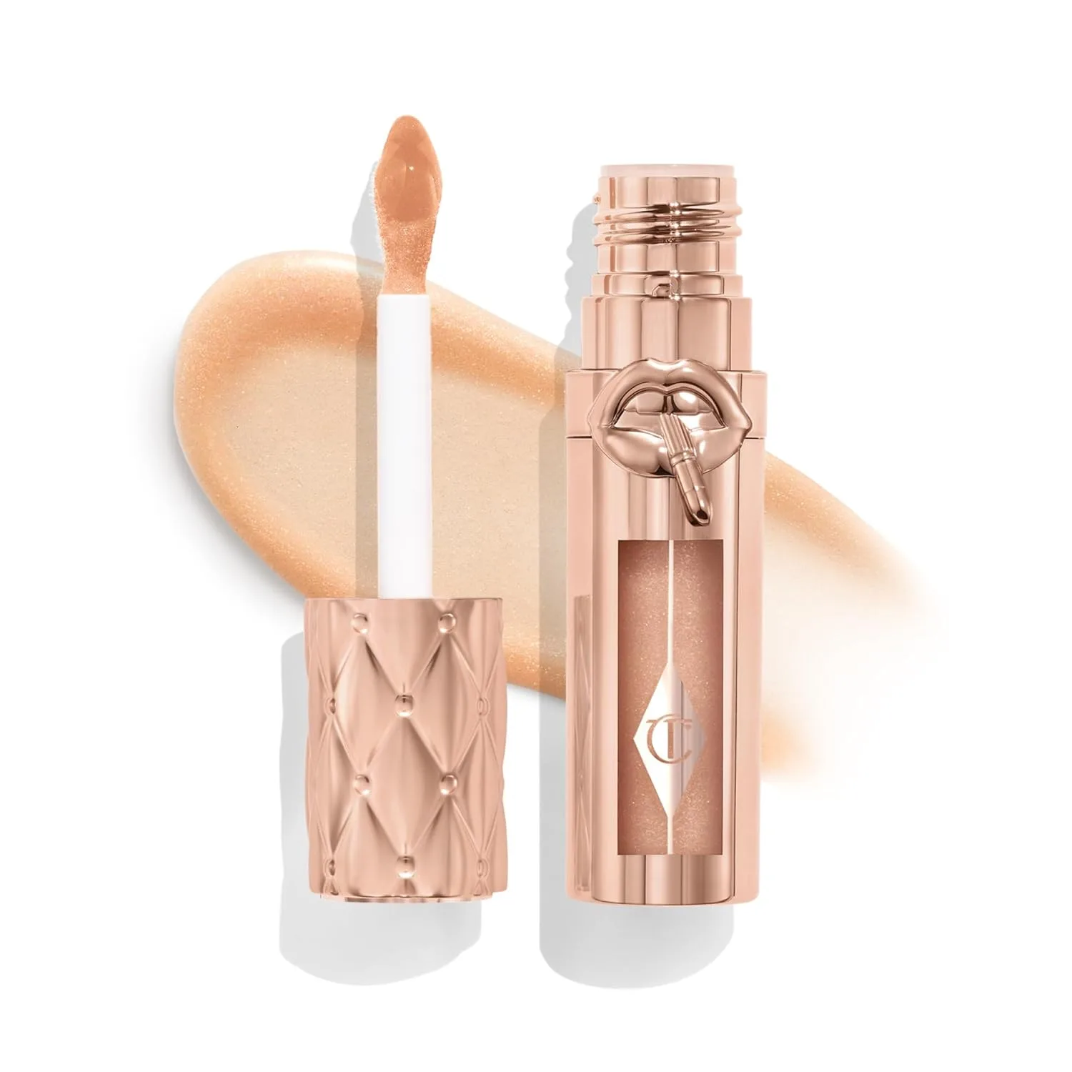 Charlotte Tilbury Big Lip Plumpgasm блеск для губ - подарочный набор Essential - увлажняющий плумпер с гиалуроновой кислотой и технологией Heat + Ice, Nudegasm Diamonds - sheer, champagne nude