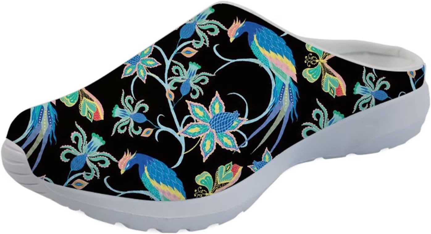 

Кроссовки-мюли Forchrinse Blue Cow для женщин, без задника, с сеткой, на платформе, удобные домашние, и спортивные тапочки, синий