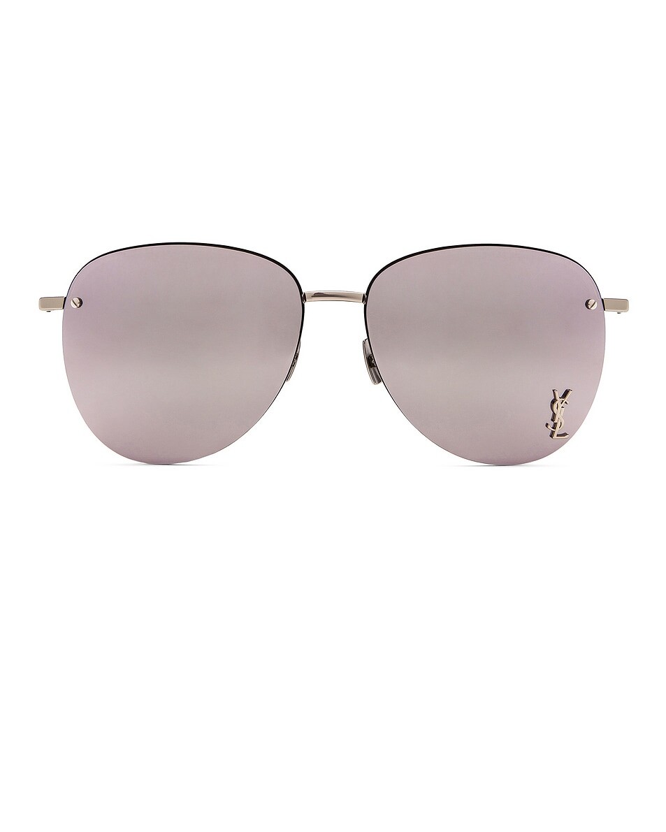 

Солнцезащитные очки SL 328/K M Saint Laurent, цвет Shiny Silver