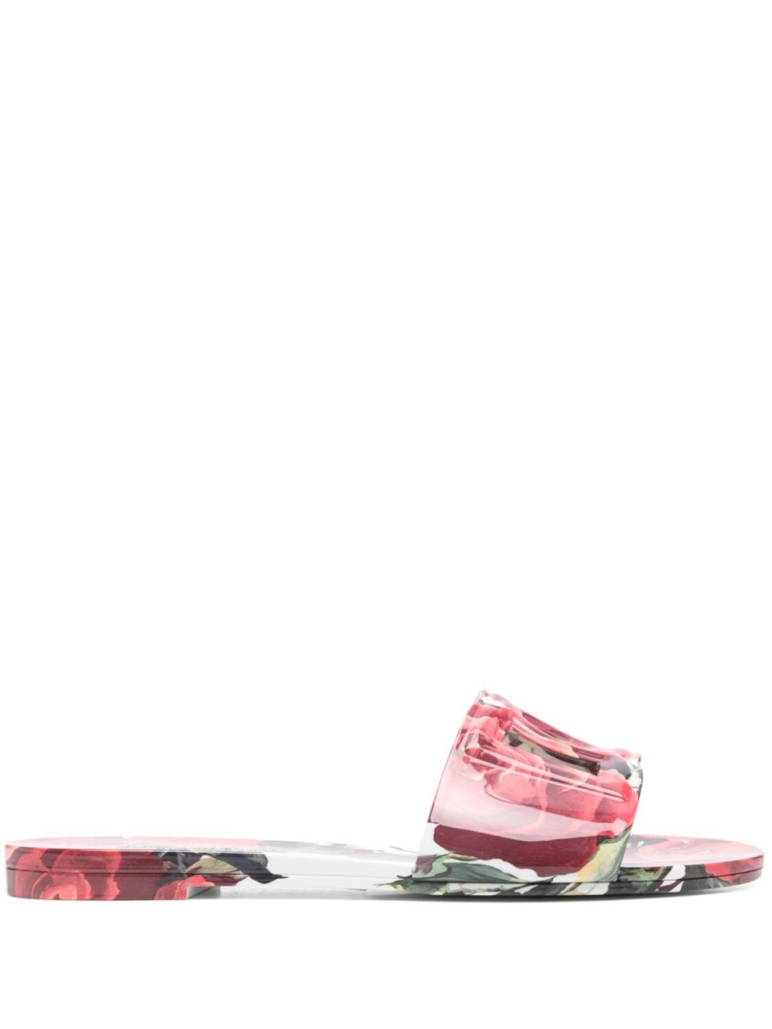 Dolce & Gabbana шлепанцы с цветочным принтом, розовый