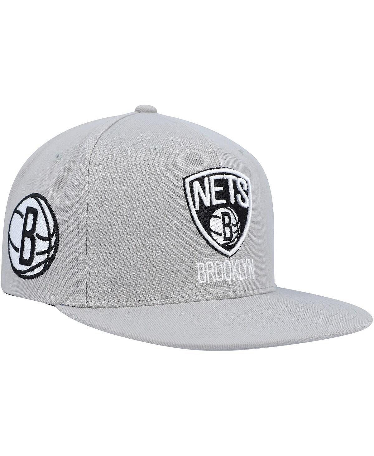 

Мужская серая кепка Brooklyn Nets Side Core 2.0 Snapback Mitchell & Ness