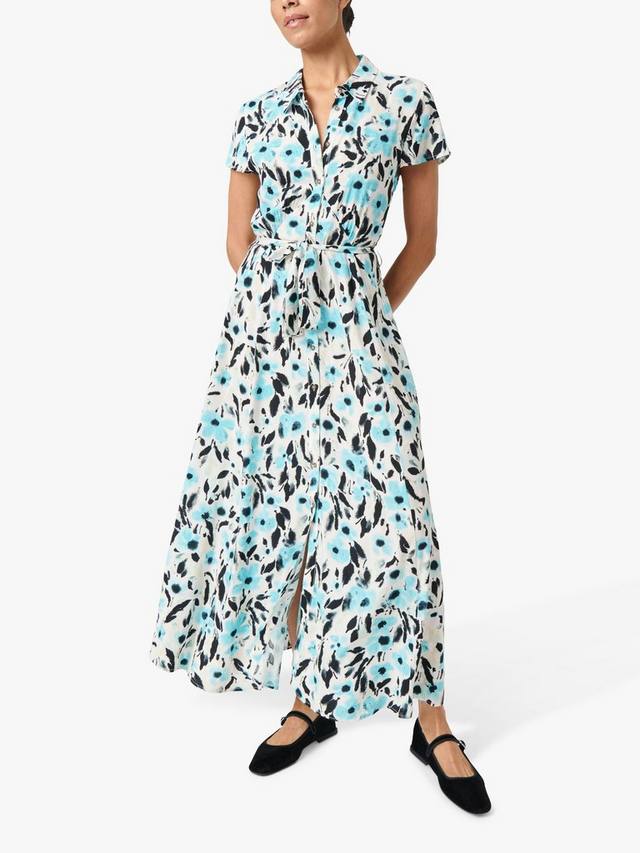 

Платье-рубашка arjana maxi с коротким рукавом Soaked In Luxury, цвет Sea Jet Flower