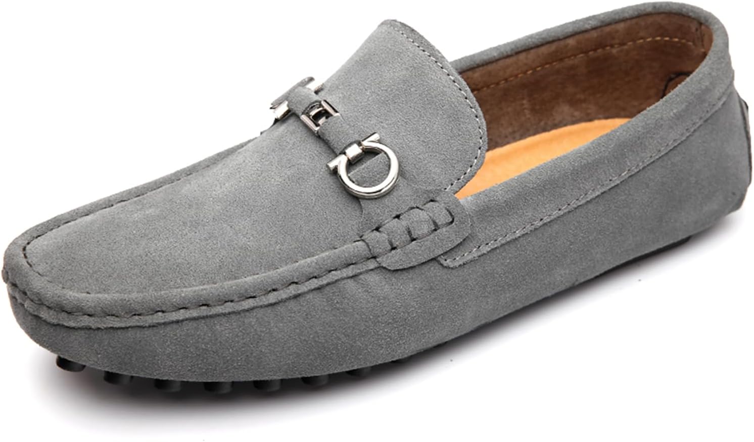 

Мокасины Dacnakby Penny для мужчин, плоская подошва, замшевая кожа, слипоны для вождения, повседневные топсайдеры, серый