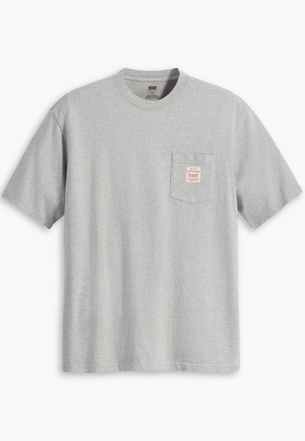 Футболка с принтом Workwear Tee Levi's, цвет mid tone grey heather — фото 3