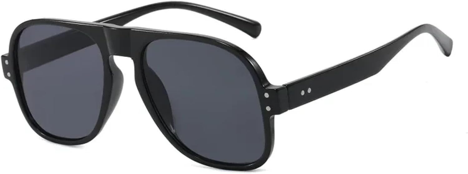 

Солнцезащитные очки с защитой от УФ-излучения UV400 | Rivet Punk, увеличенная оправа | Для женщин и мужчин, для занятий спортом на открытом воздухе и вождения DSVIGF, Black Black