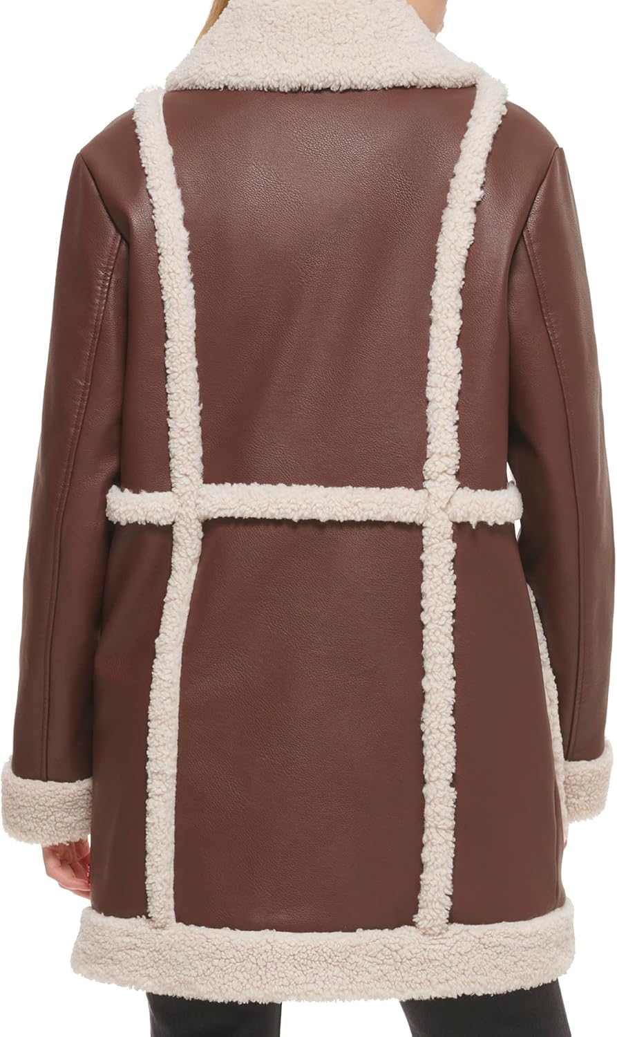 Женская длинная куртка Levi's из искусственной кожи, коричневый — фото 4