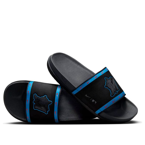 

Тапочки mlb x offcourt slide 'miami marlins' Nike, черный