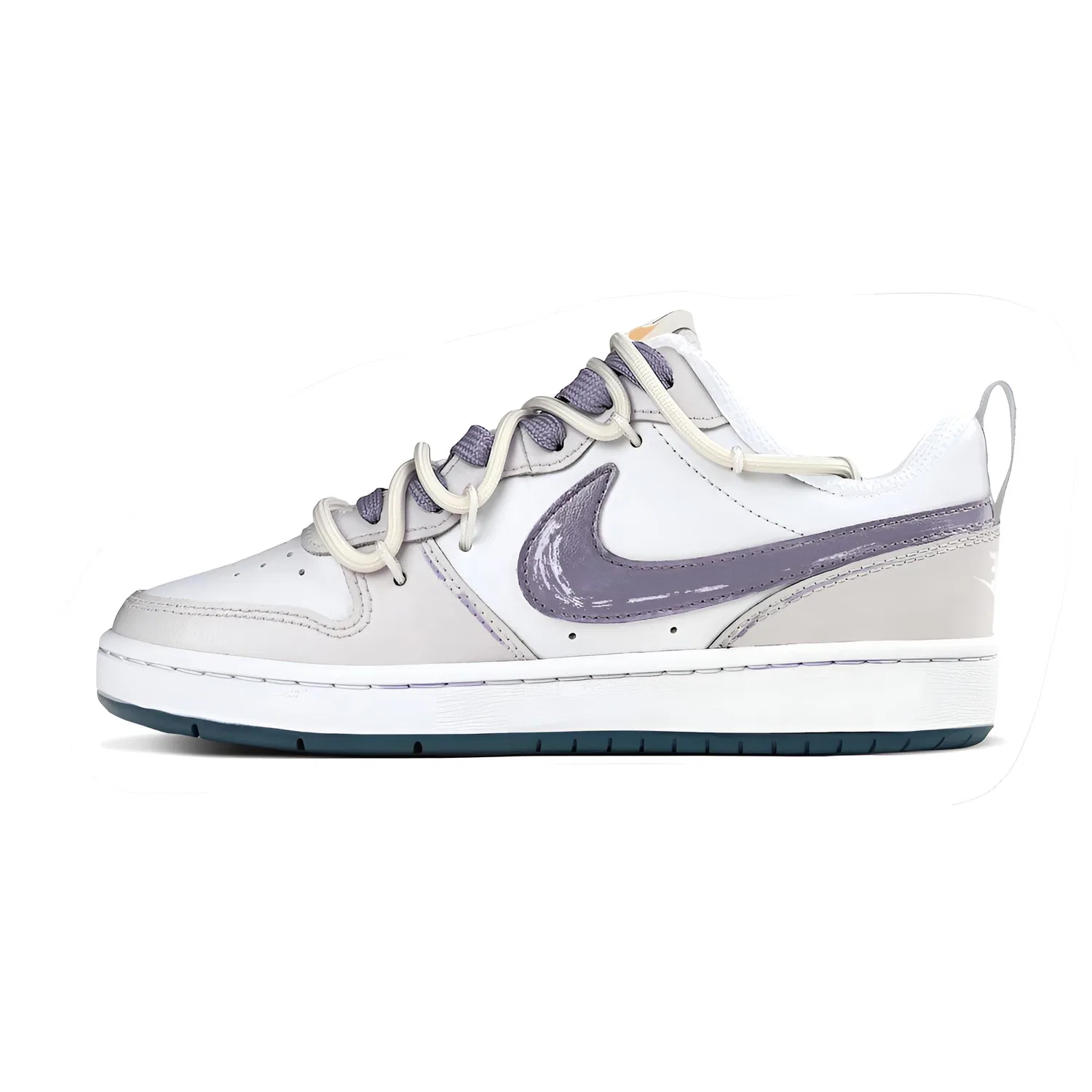 Кроссовки для скейтбординга детские Court Borough 2 Light Rhyme Grape Leather Slip Resistant Low top, Light Blue, унисекс Nike, Light Purple