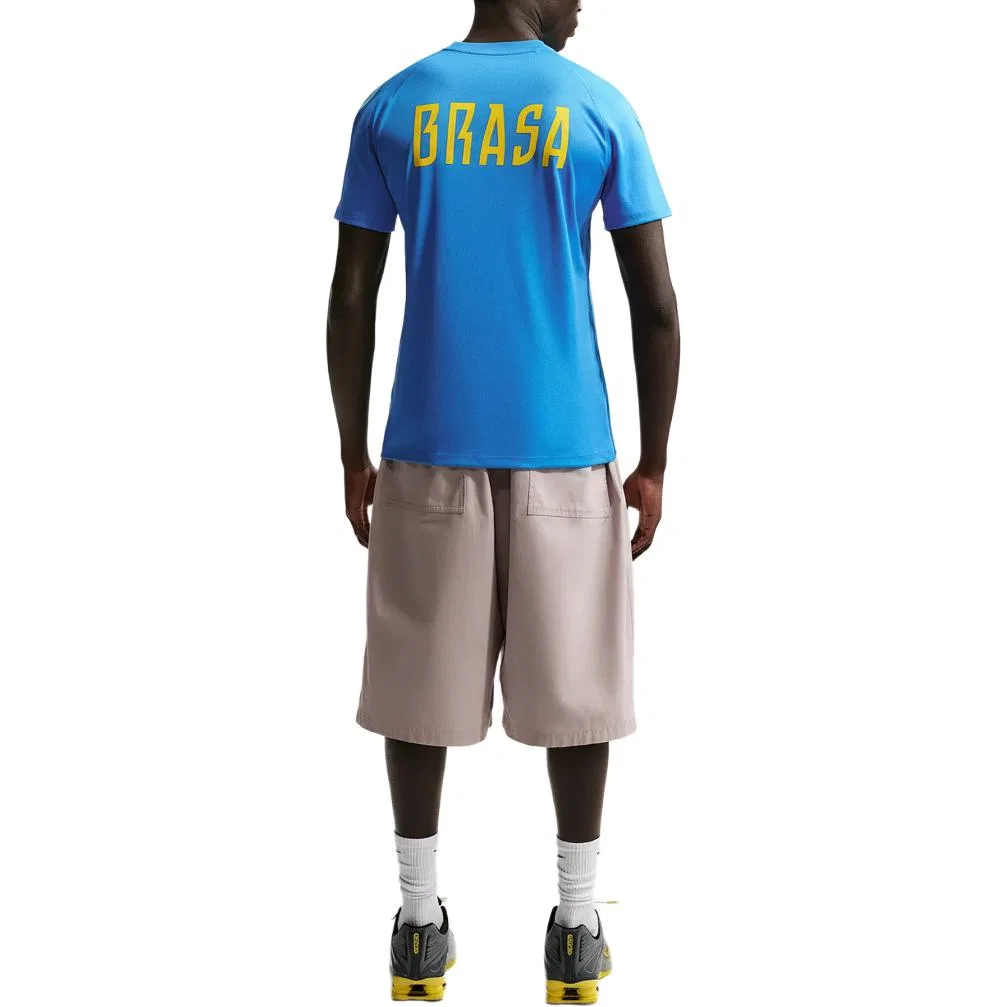 Футбольная футболка Brazil Strike Men's Soccer Dri-FIT с коротким рукавом Nike, Light Mint Green/Chinese Gold — фото 4