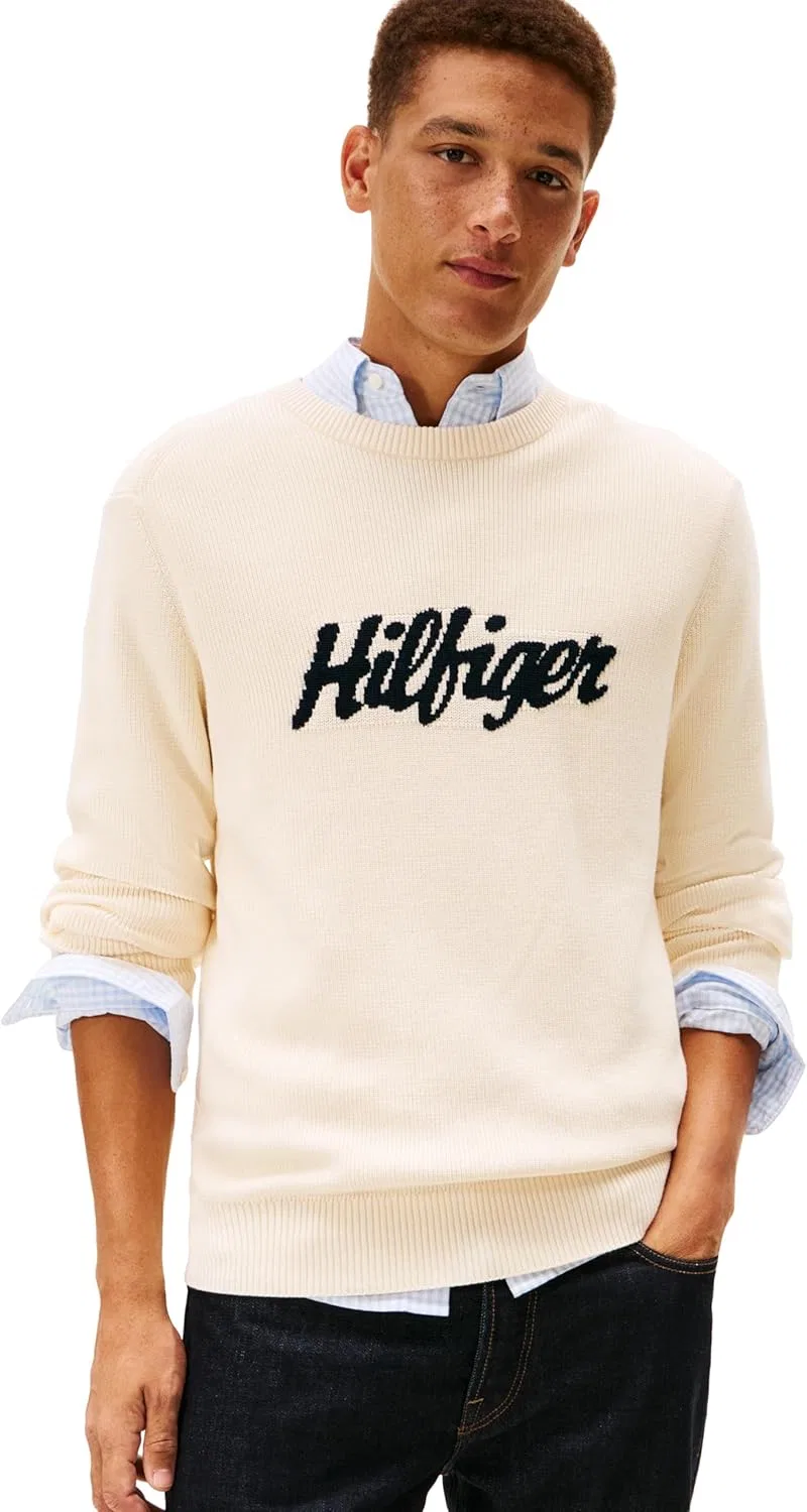 Tommy Hilfiger мужской легкий свитер-пуловер с принтом из хлопка, Calico