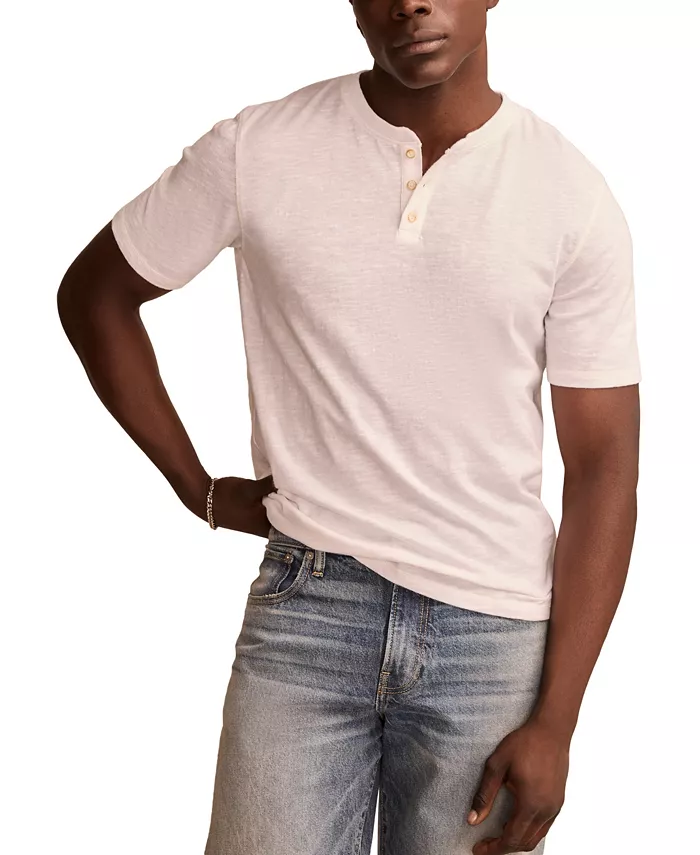 

Мужская льняная рубашка с коротким рукавом Henley Lucky Brand, белый