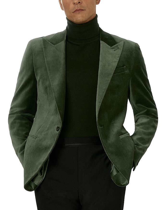 

Бархатный блейзер Aspara Peak REISS, зеленый