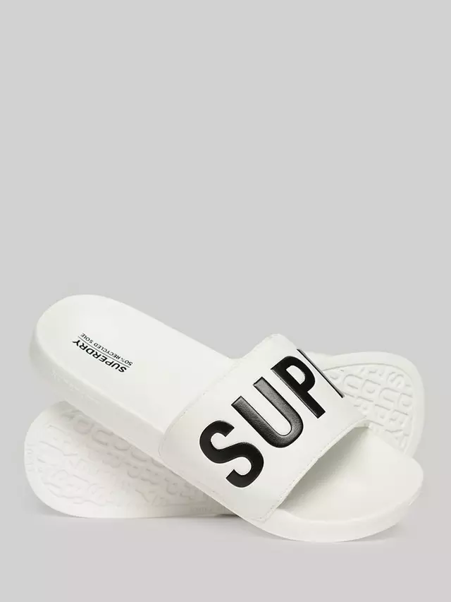 

Шлепанцы Superdry Vegan Core Logo Pool, цвет optic/black