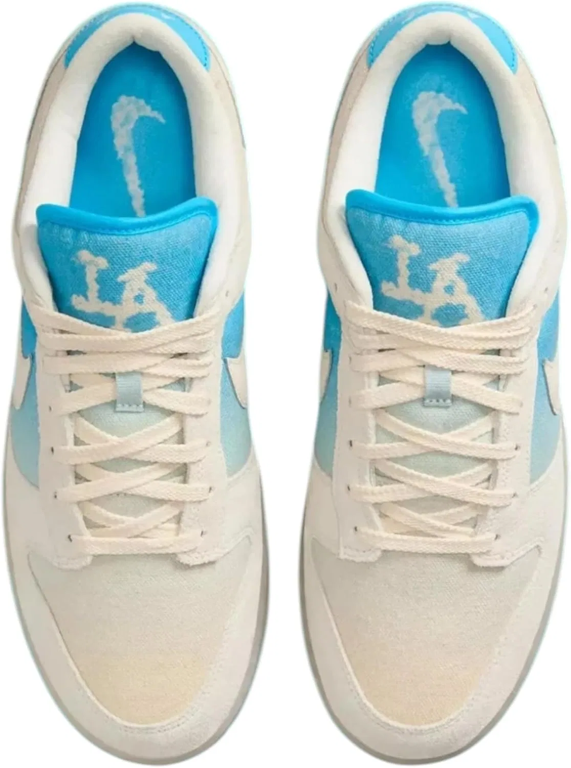 Кроссовки мужские Nike Dunk Low Retro, цвет Sail/Pale Ivory-baltic Blue — фото 4