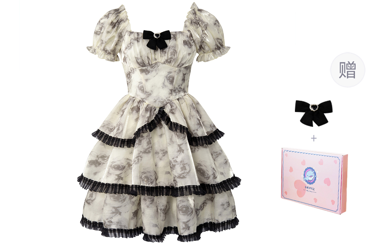 

Футболка с коротким рукавом Летнее платье Женский подарочный набор Tokyo Season, Marble Rose Dress, подарочный набор, с бесплатным бантом
