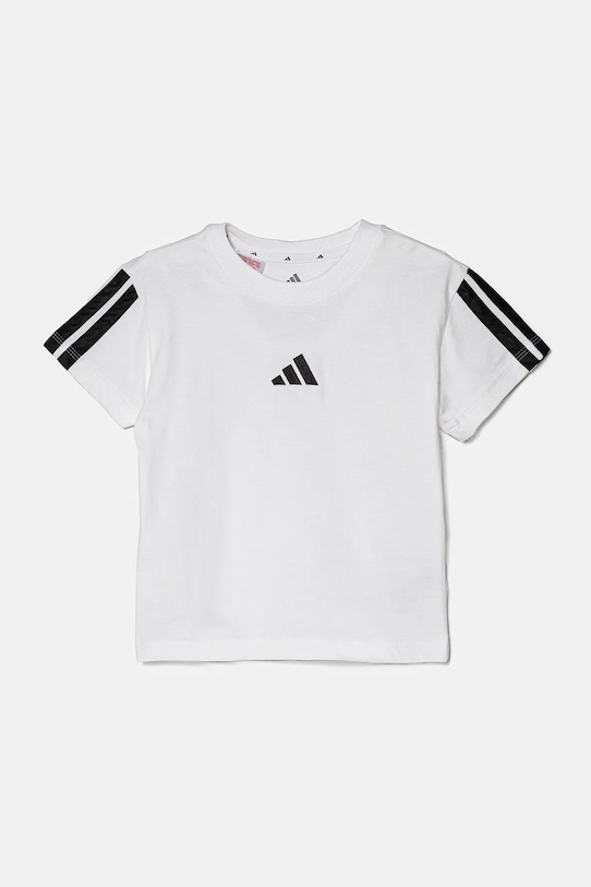 Детская хлопковая футболка Adidas, белый — фото 2