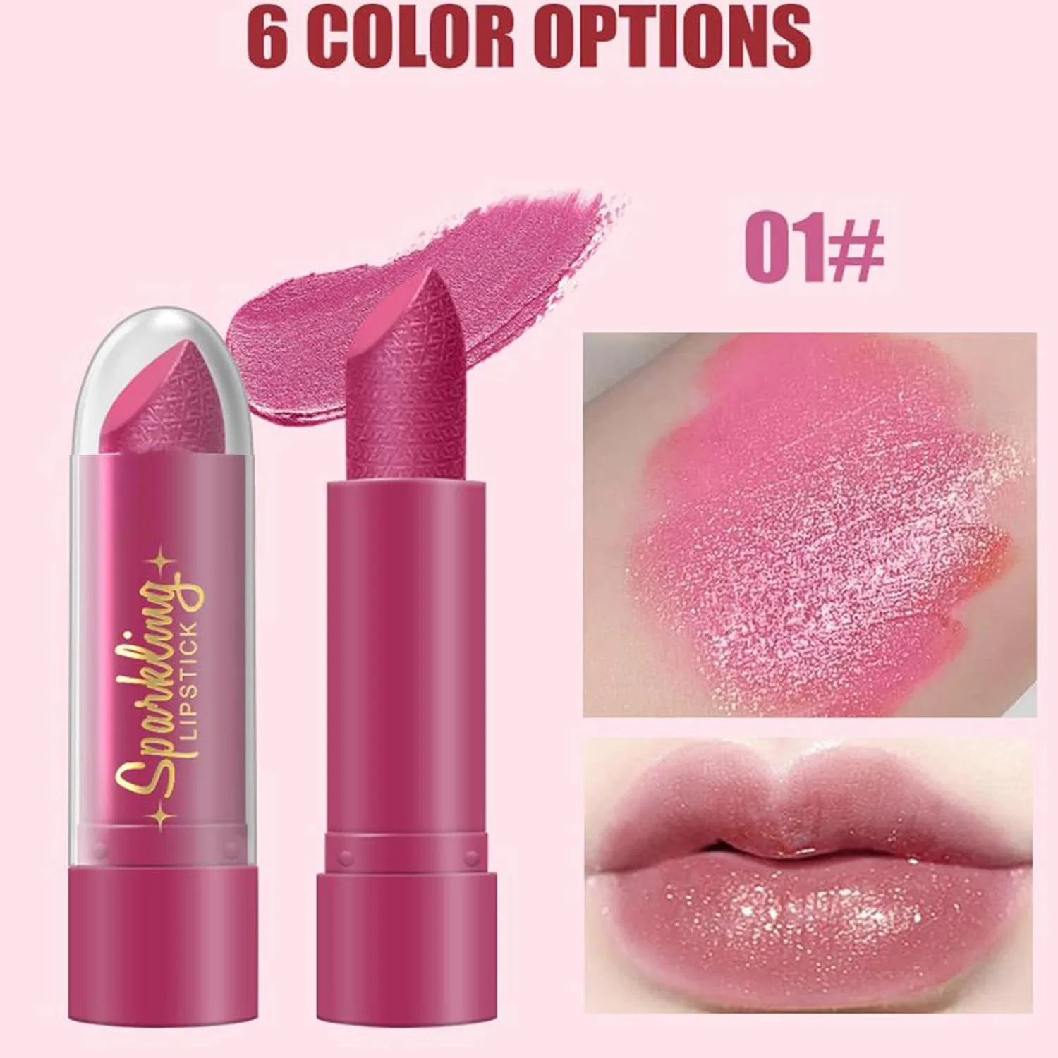 Блеск для губ с блестками Glitter Lipstick, белый — фото 4