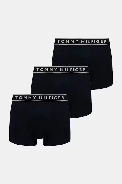 Комплект трусов Tommy Hilfiger Essential Logo Waistband, 3 предмета, черный
