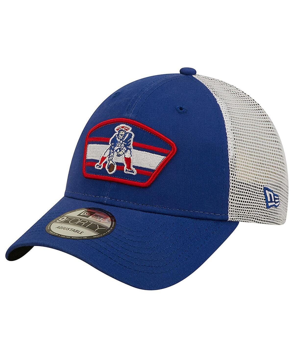 

Мужская королевская белая кепка New England Patriots с нашивкой-логотипом Trucker 9FORTY Snapback New Era