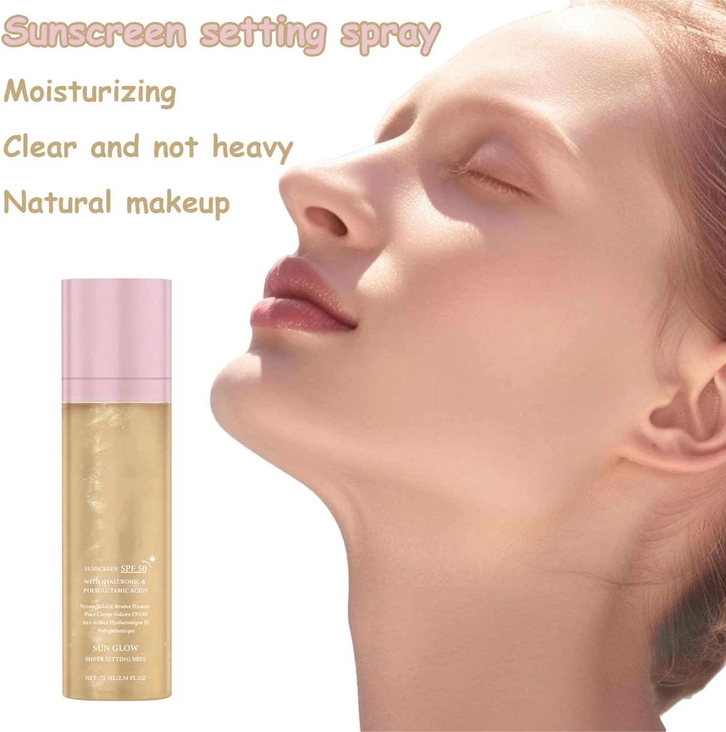 Солнцезащитный спрей для лица и тела Sunglaze Sheer Body Mist SPF 50 с мерцающим эффектом, 75 мл, 2 шт Icoyea — фото 3