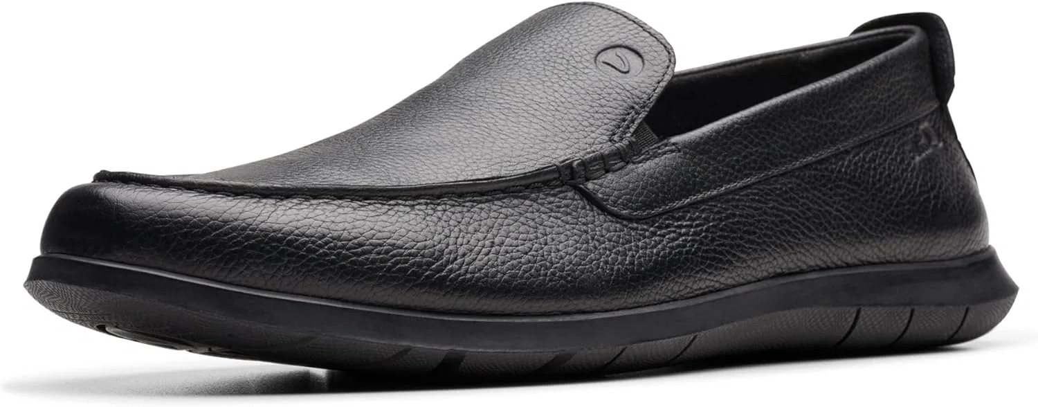 Мужские мокасины Clarks Flexway Step, Black Leather