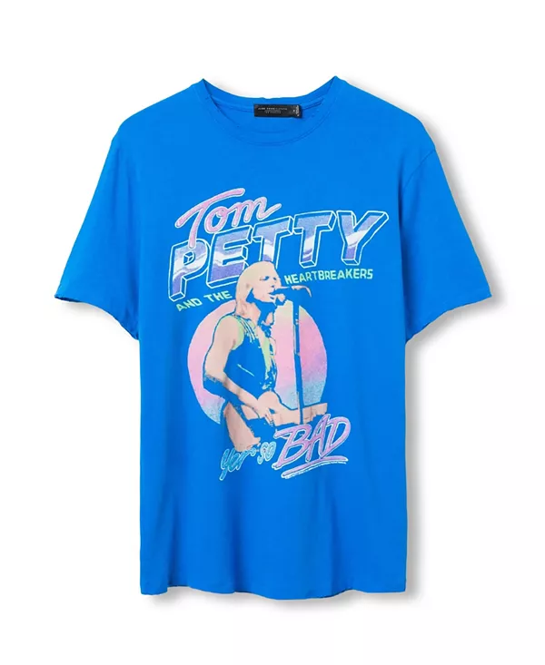 

Футболка унисекс в винтажном стиле с надписью Tom Petty "Yer so bad" Junk Food Clothing, синий
