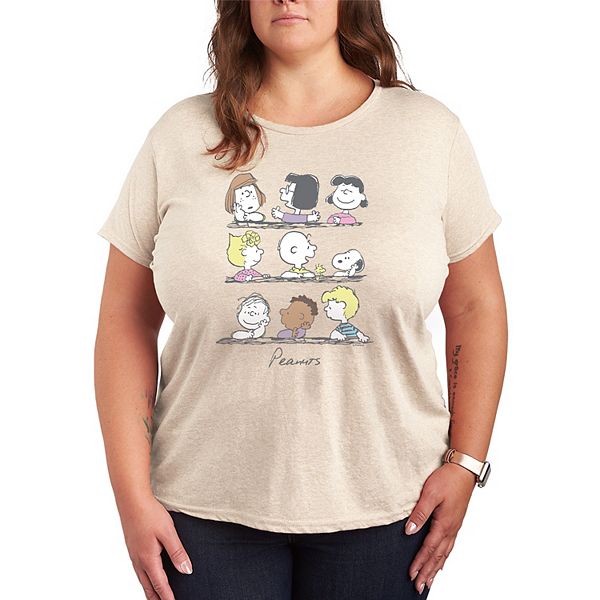 

Футболка Peanuts Group с винтажным принтом Plus size Licensed Character, Beige