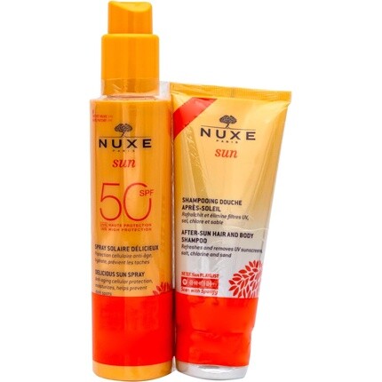 

Nuxe Sun Spray SPF 50 150 мл с шампунем после загара