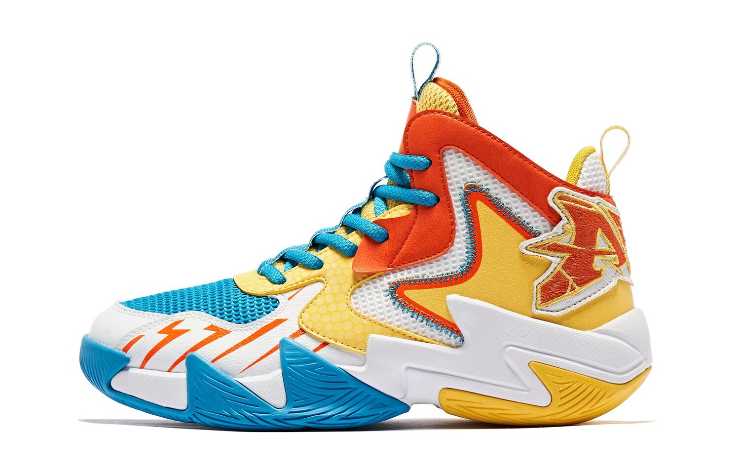 

Детские баскетбольные кроссовки GS High-top Blue/Yellow Qiaodan