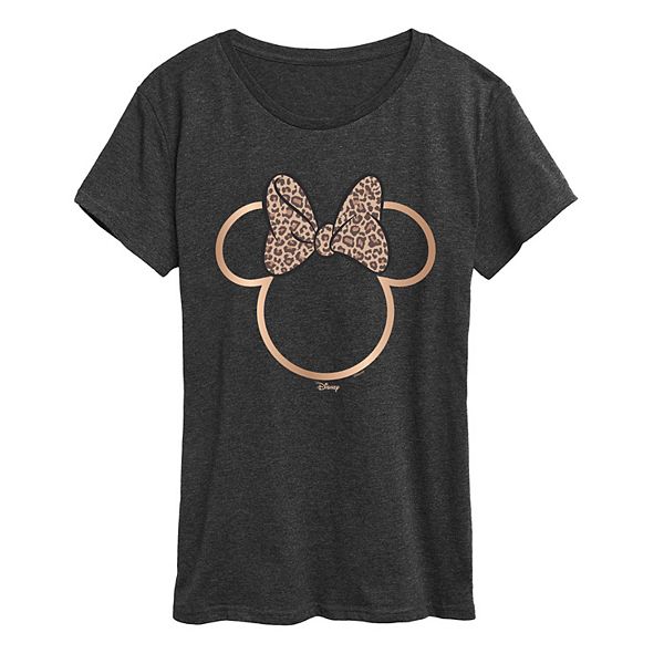 

Женская футболка Minnie Mouse с леопардовым принтом Disney, Heather Charcoal, Коричневый, Женская футболка Minnie Mouse с леопардовым принтом Disney, Heather Charcoal