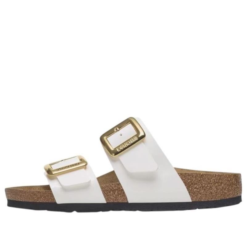 Шлепанцы (WMNS) Birkenstock Sydney Luxe Buckle Birko Flor Patent 'Patent White'
