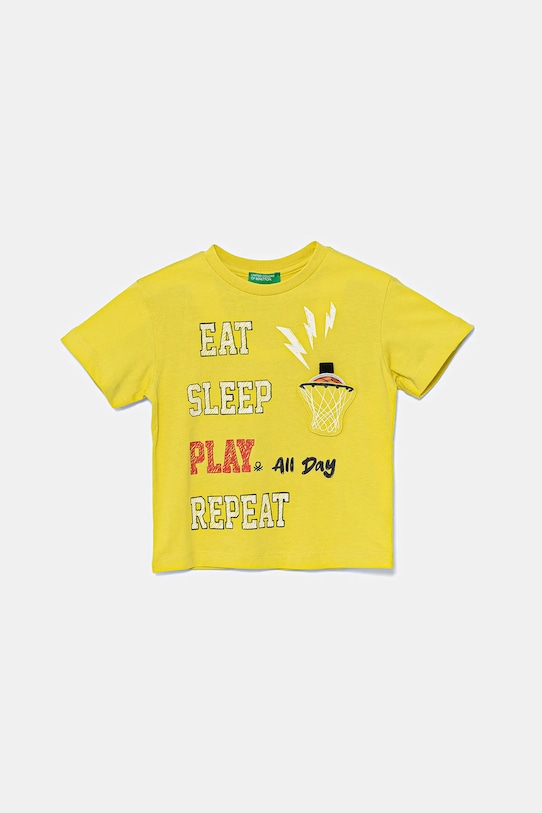 

Хлопковая футболка United Colors Of Benetton, желтый