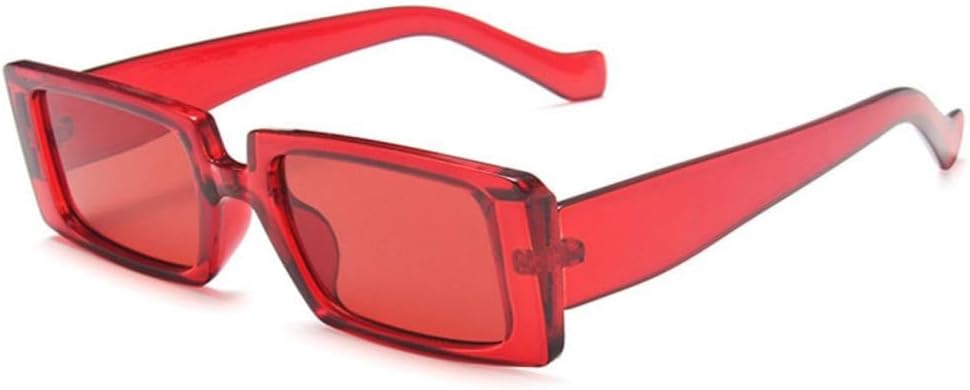 

Модные маленькие квадратные солнцезащитные очки для женщин, классическая пластиковая оправа, женские панк-очки, цветные очки для мужчин, защита от УФ-излучения UV400 generic, Red Red